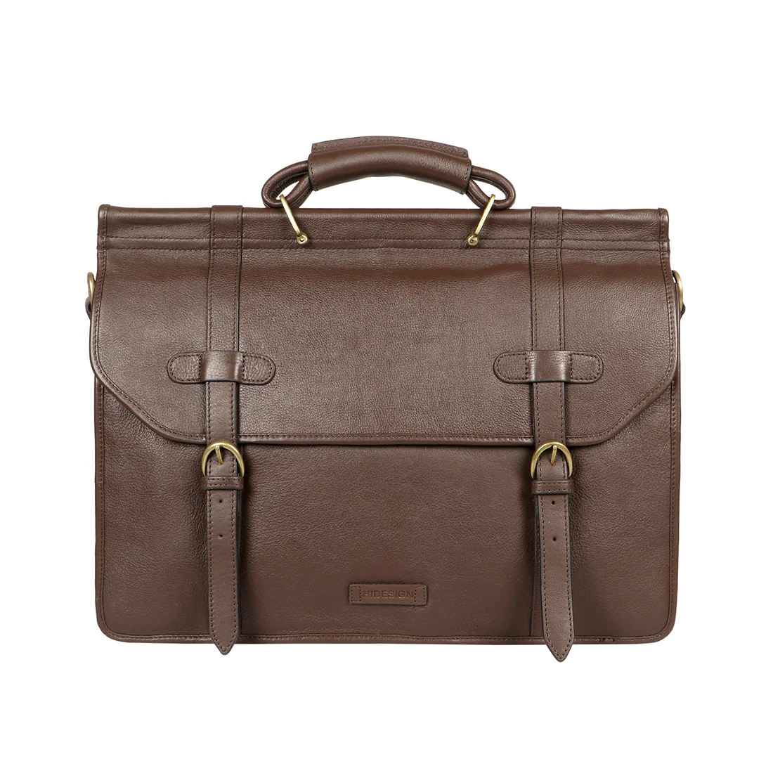 Roma Brown Leather Briefcase - Image 3
