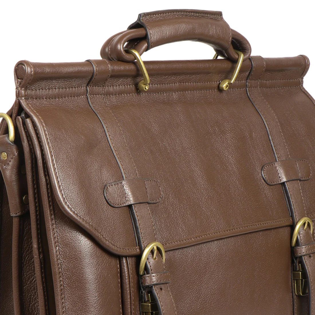Roma Brown Leather  Briefcase - Image 4