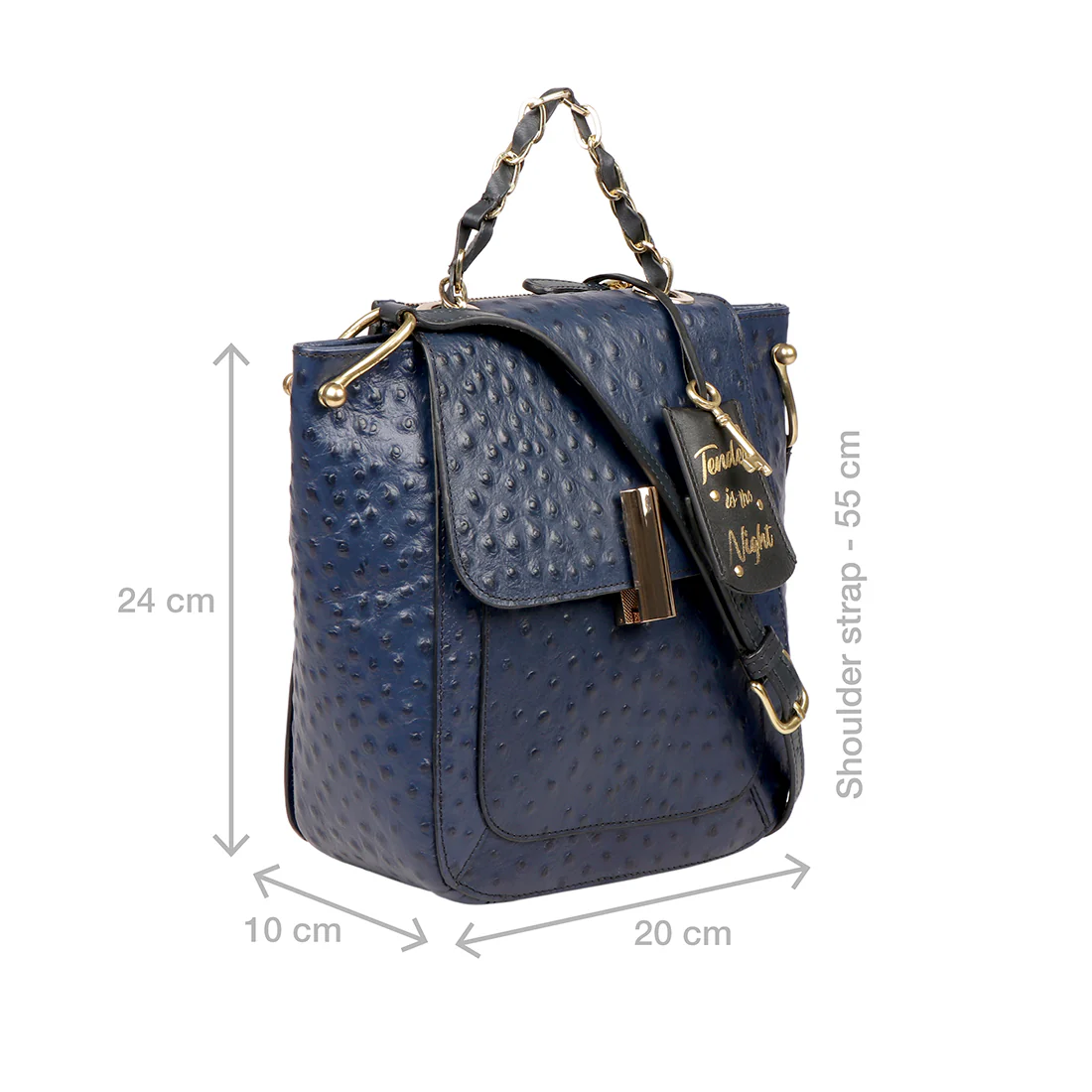Romance 02 Blue Leather Satchel - Image 2