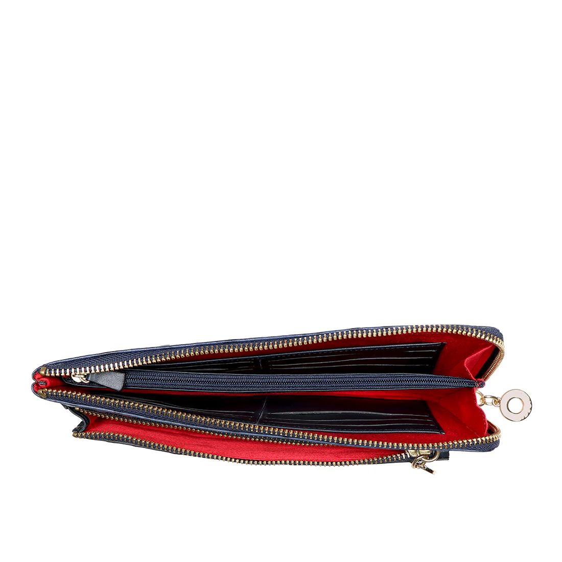 Romance W1  Blue Leather Zip Around Wallet - Image 4