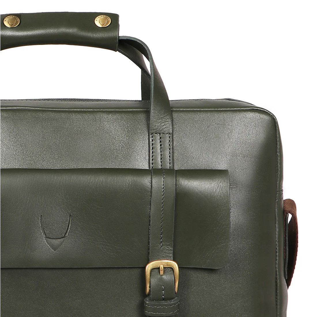 Ronaldo 01 Sb Green Leather  Briefcase - Image 4
