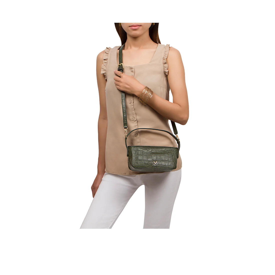 Rosario 06 Green Leather Crossbody - Image 6