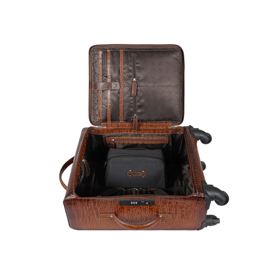 Rover 02 Tan Leather Trolley Bag - Image 11