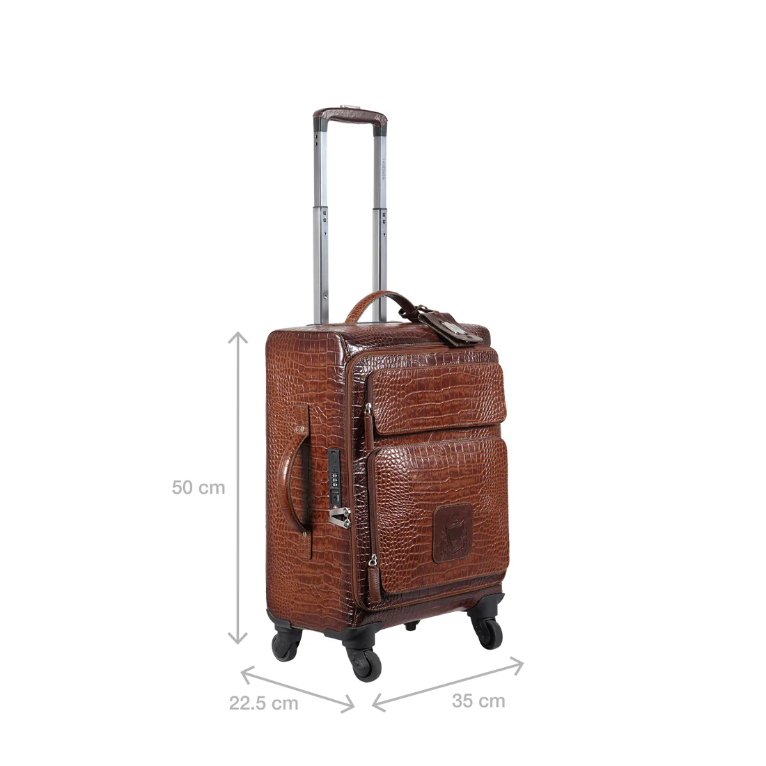 Rover 02 Tan Leather Trolley Bag - Image 4