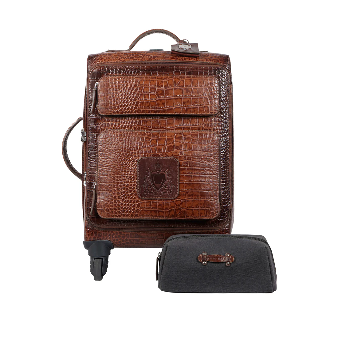 Rover 03 Tan Leather Trolley Bag - Image 2