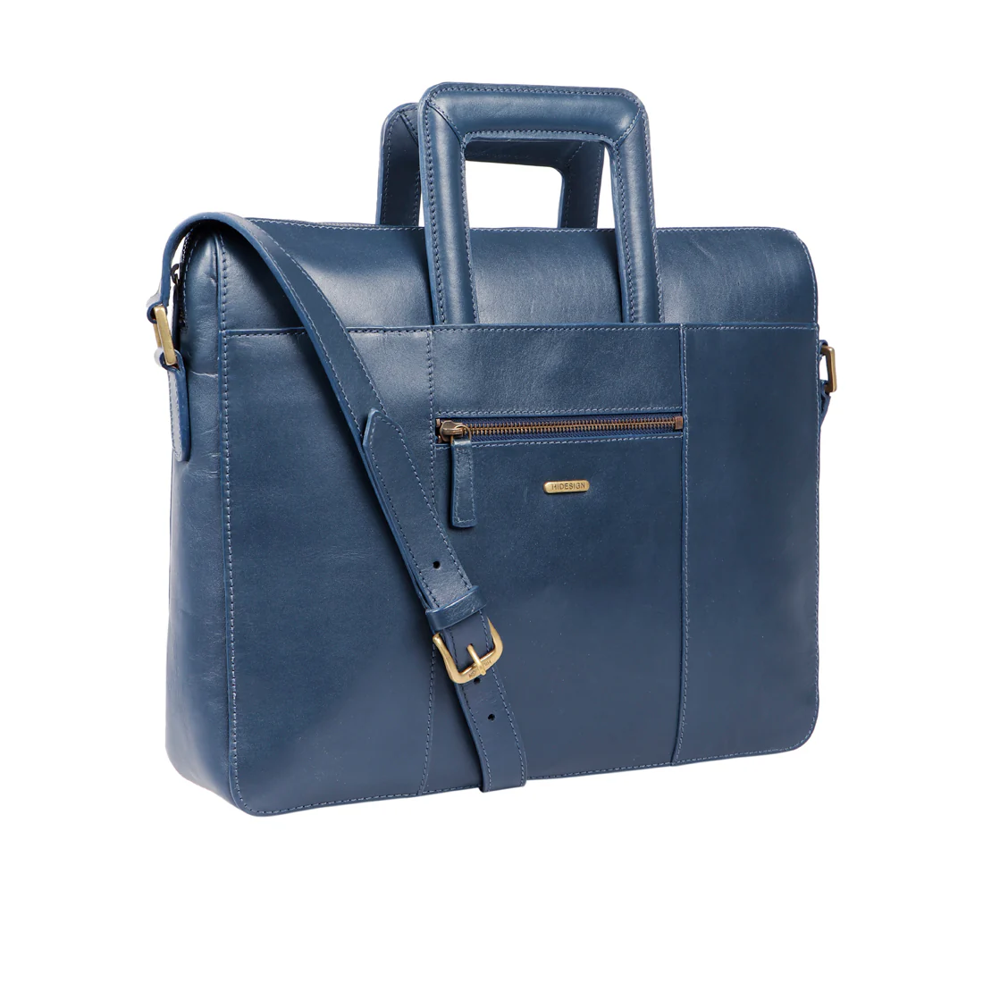 Russell 03 Blue Leather Briefcase - Image 3