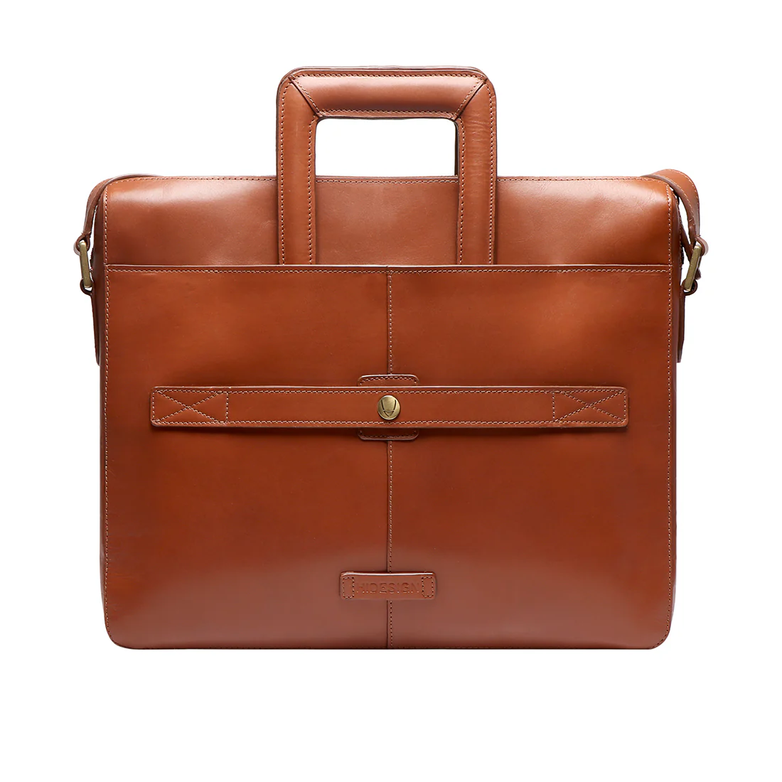 Russell 03 Tan Leather Briefcase - Image 4