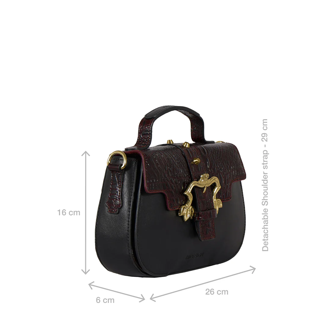 Sakura - 01 Black Leather Shoulder Bag - Image 3