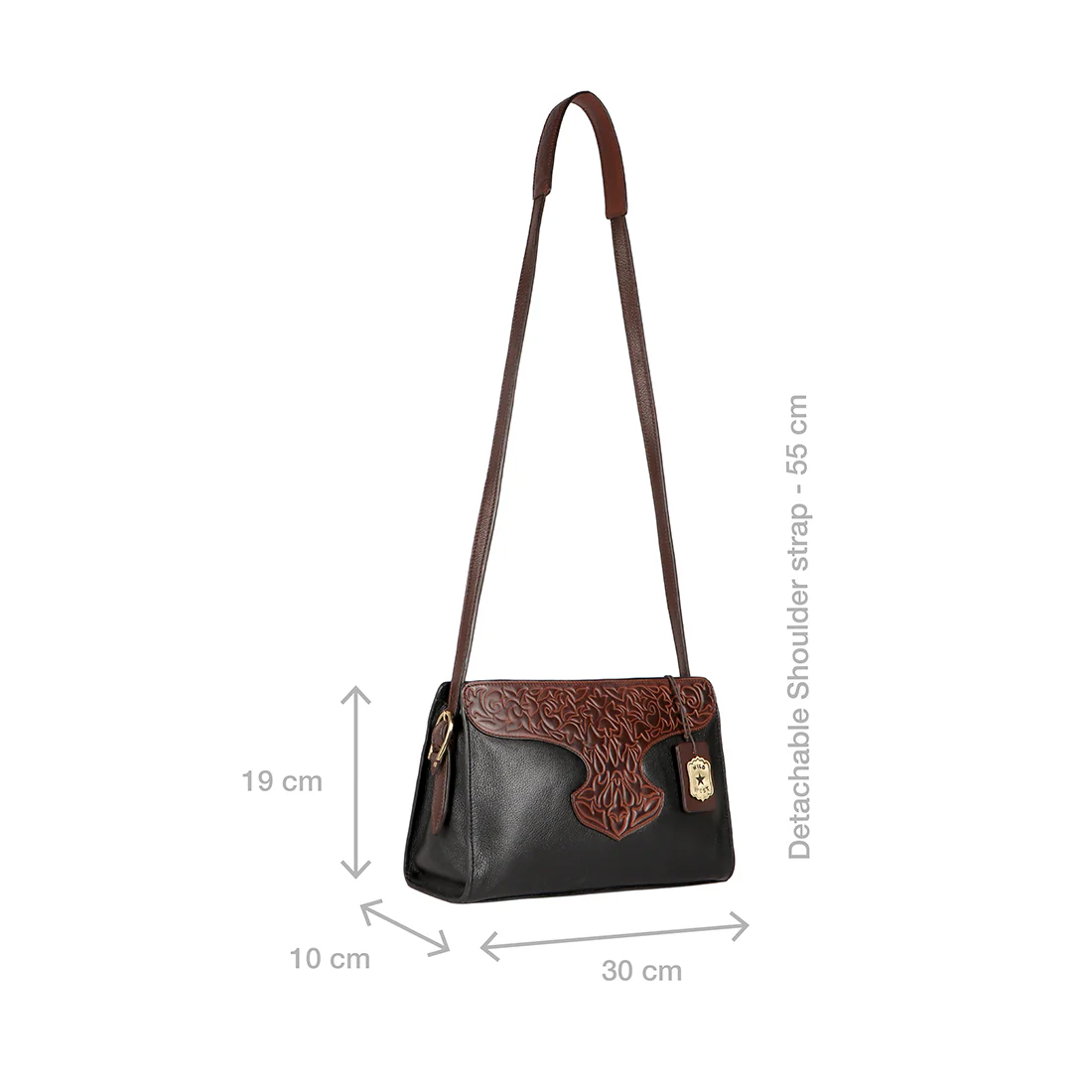 Sally Scull 02 Black Leather Sling Bag - Image 3