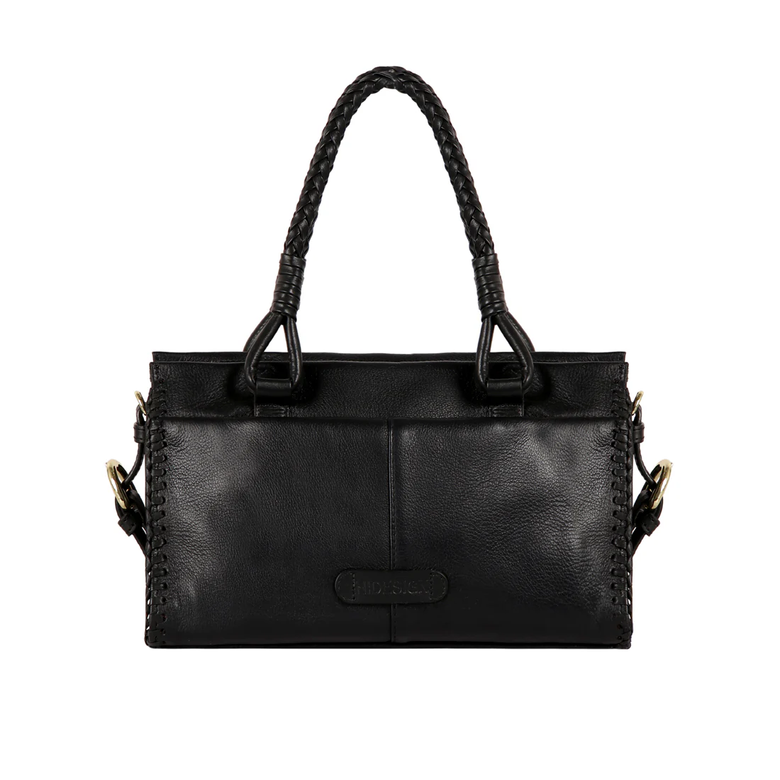 Salmon Black Leather Satchel - Image 4
