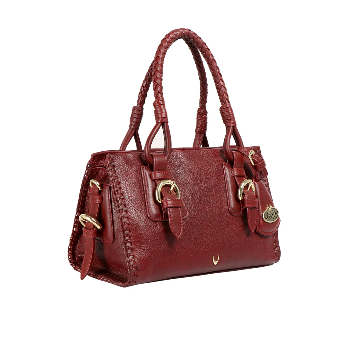 Salmon Marsala Leather Satchel - Image 4