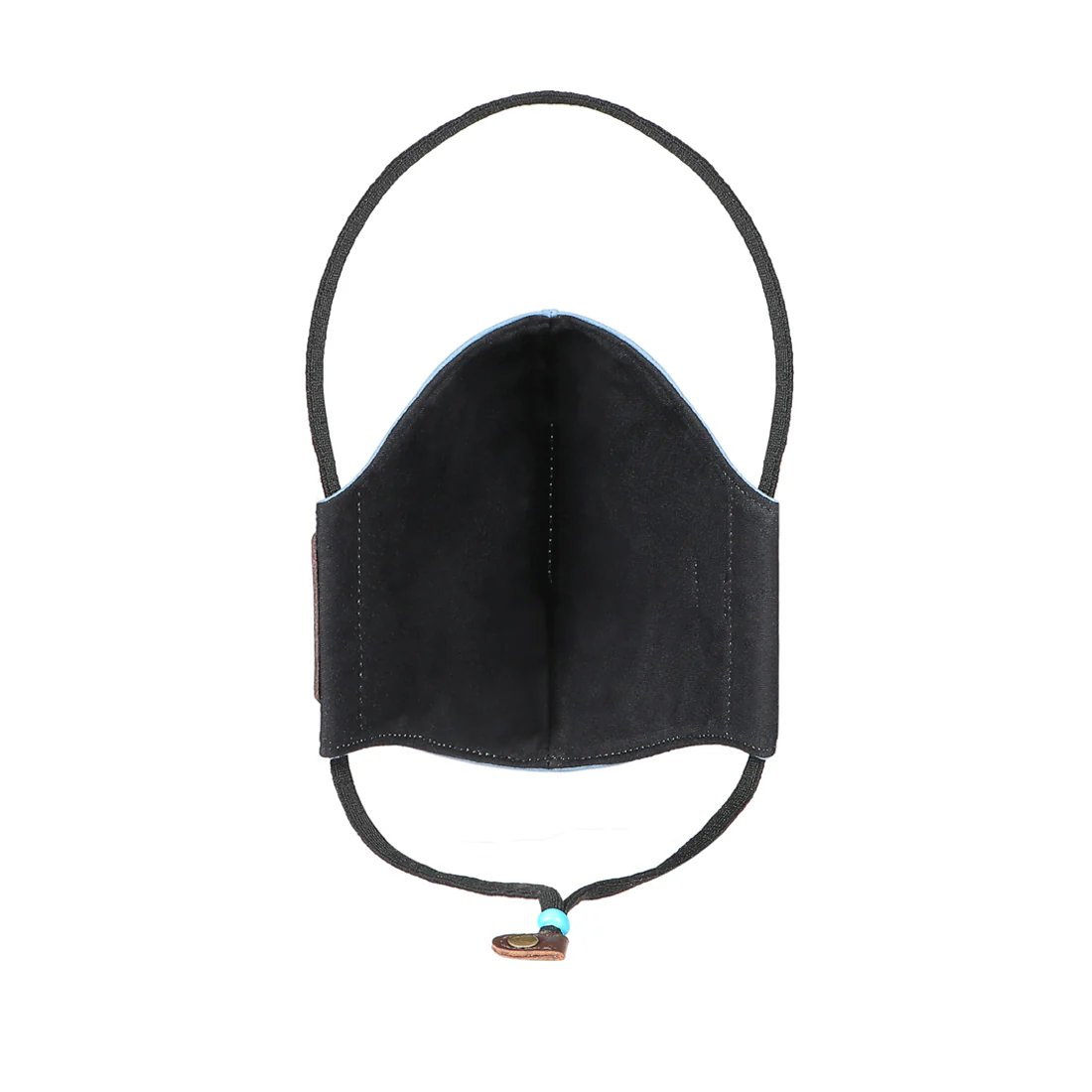 Samurai Blue Leather Face Mask - Image 3