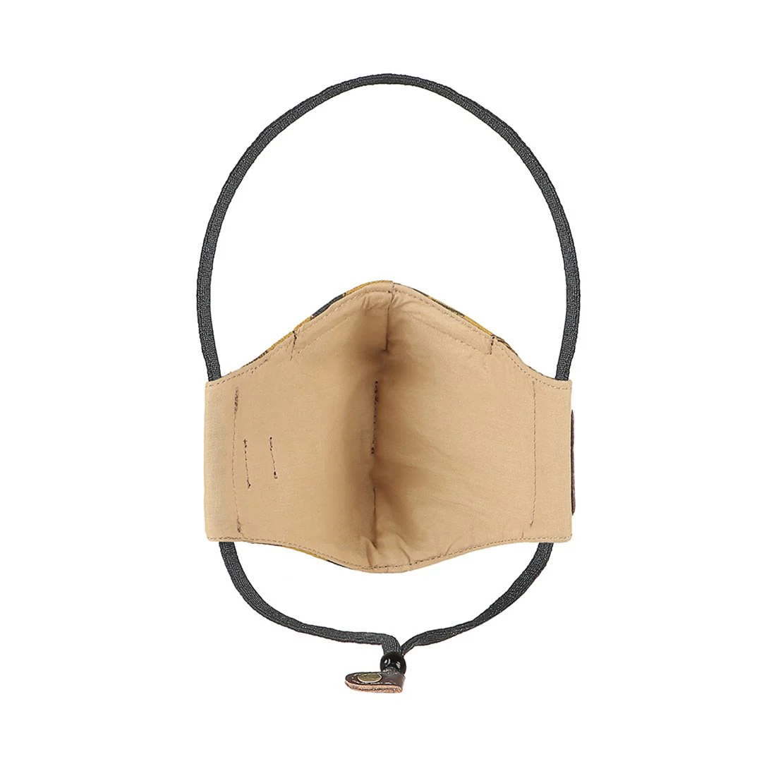 Samurai Yellow Leather Face Mask - Image 3