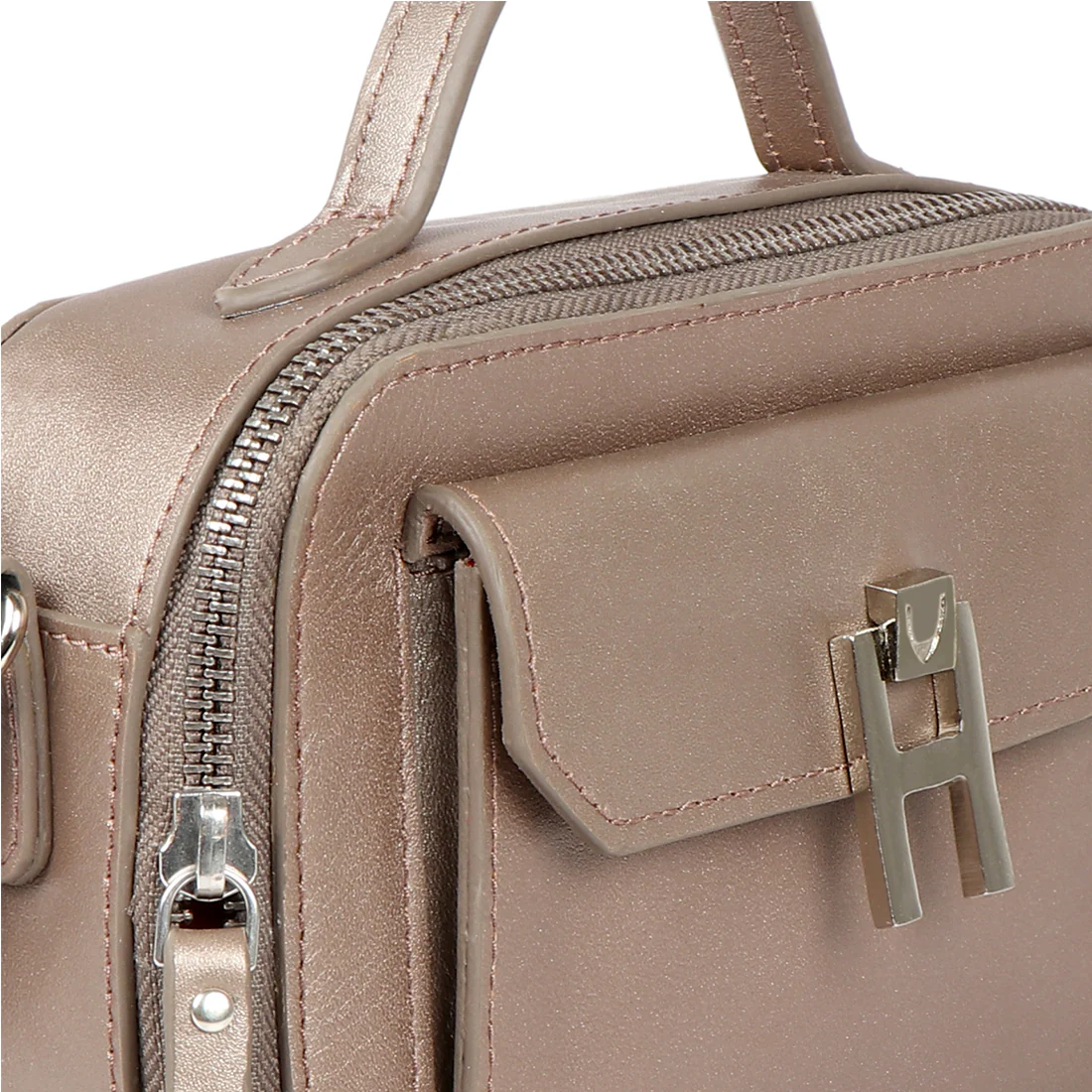 Sangria 01 Grey Leather Satchel - Image 3