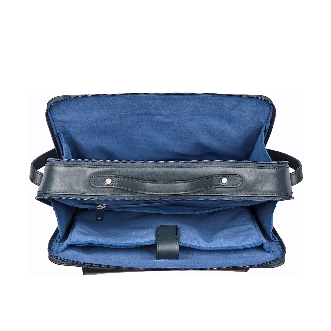Sangria 03 Blue Leather Laptop Bag - Image 6