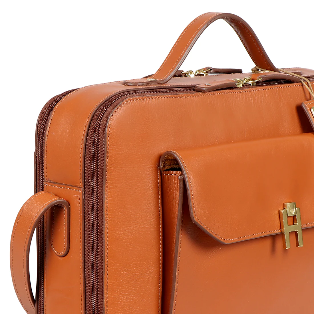 Sangria 03 Orange Leather Laptop Bag - Image 5
