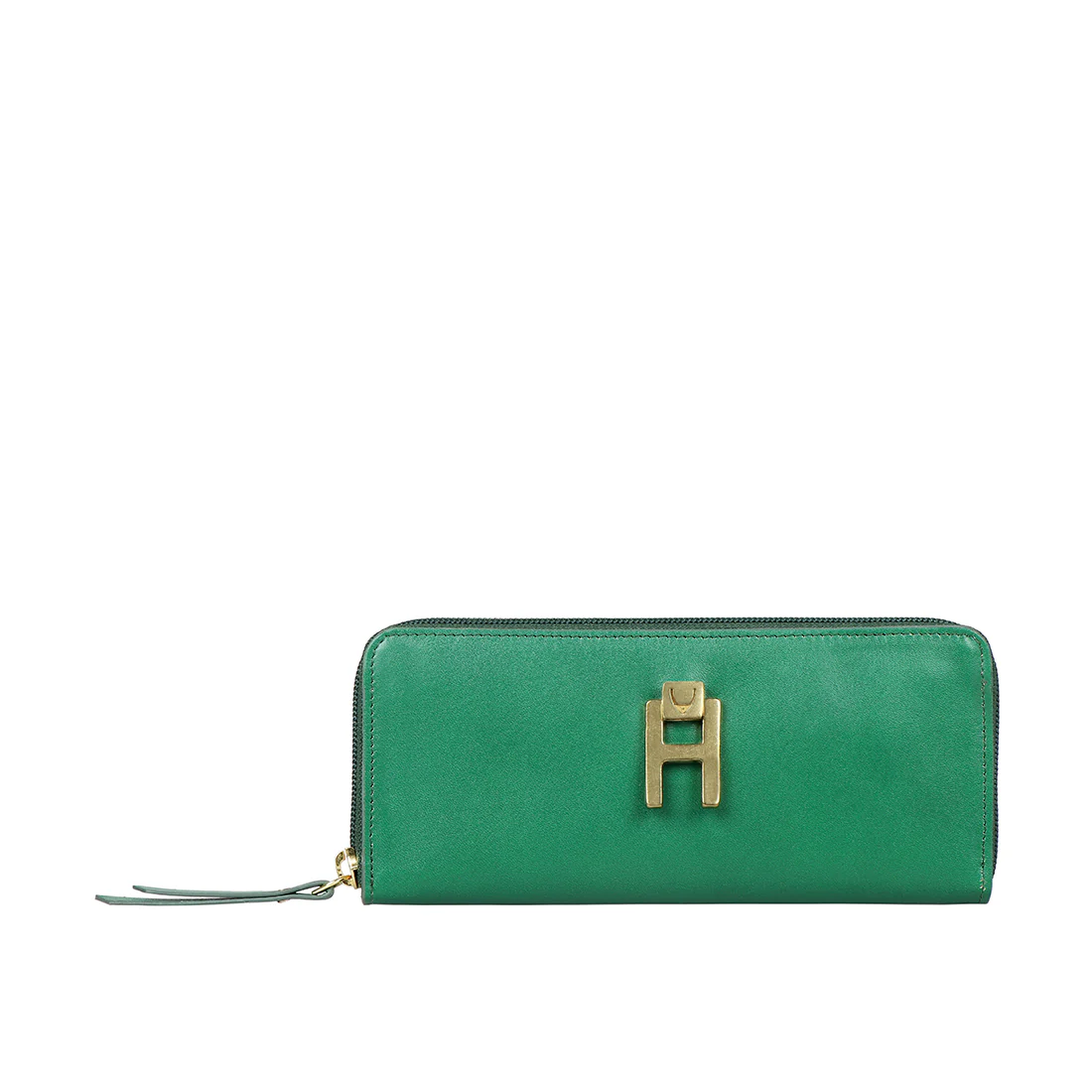 Sangria W1 Green Leather Zip Around Wallet
