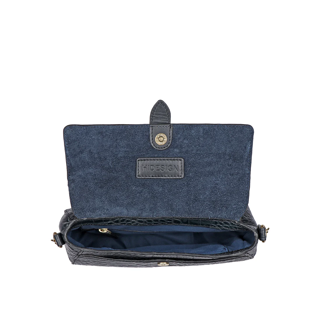 Santiago 01 Blue Leather Sling Bag - Image 5