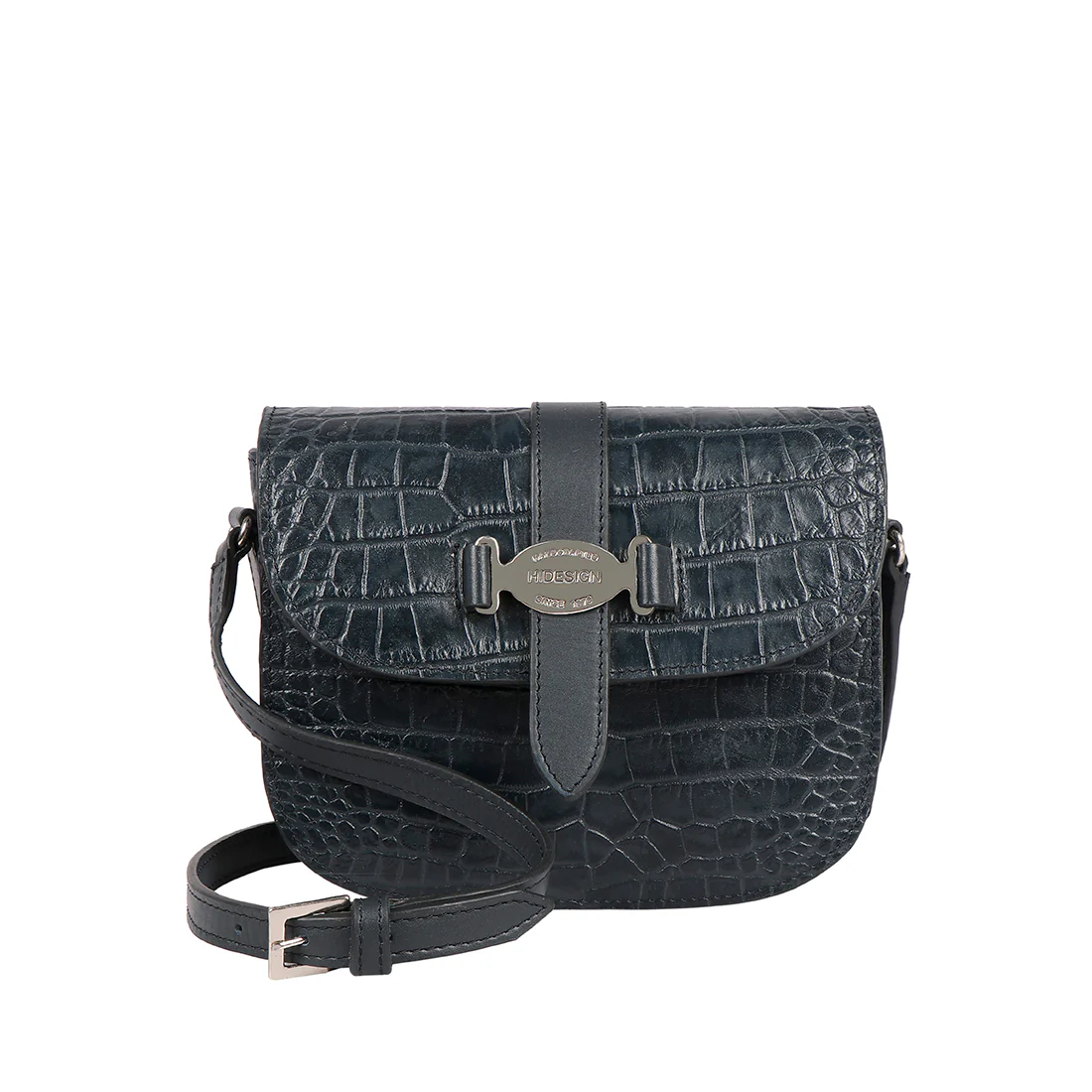 Santiago 03 Blue Leather Sling Bag - Image 2