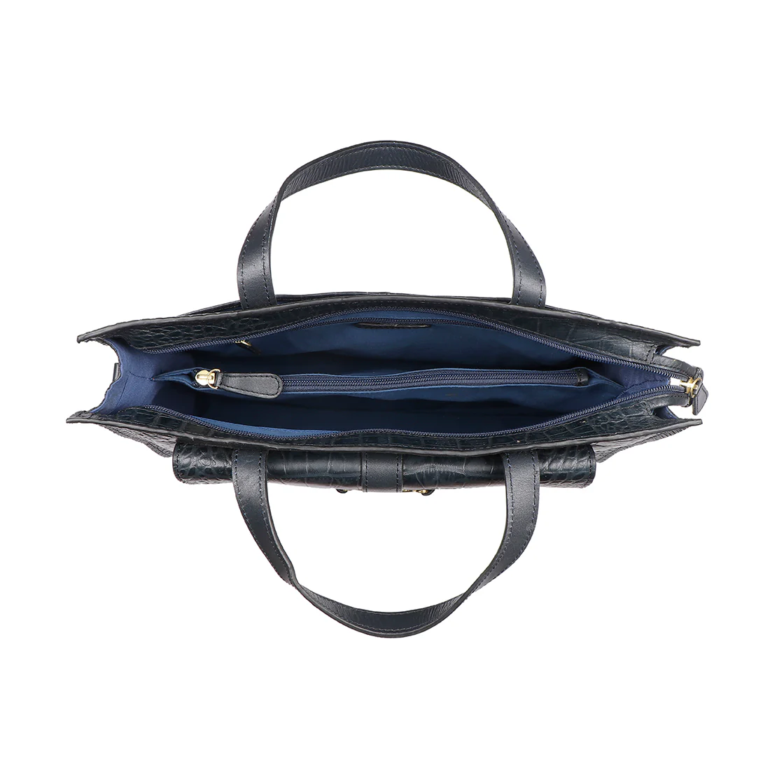 Santiago 10 Blue Leather Tote Bag - Image 6
