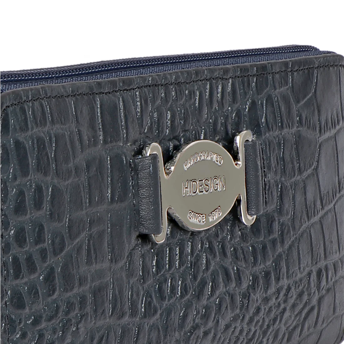 Santiago W1 Blue Leather Zip Around Wallet - Image 5