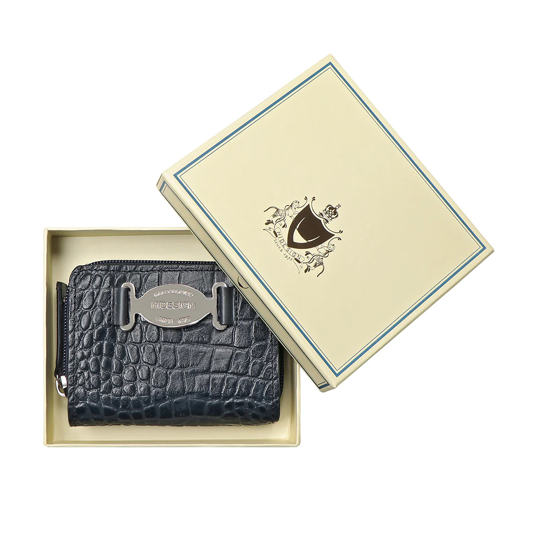Santiago W3 Blue Leather Pocket Wallet - Image 9