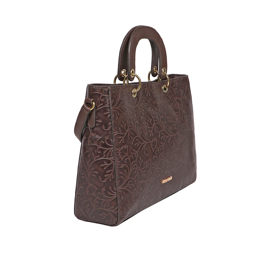 Santos 01 Brown Leather Tote Bag - Image 3