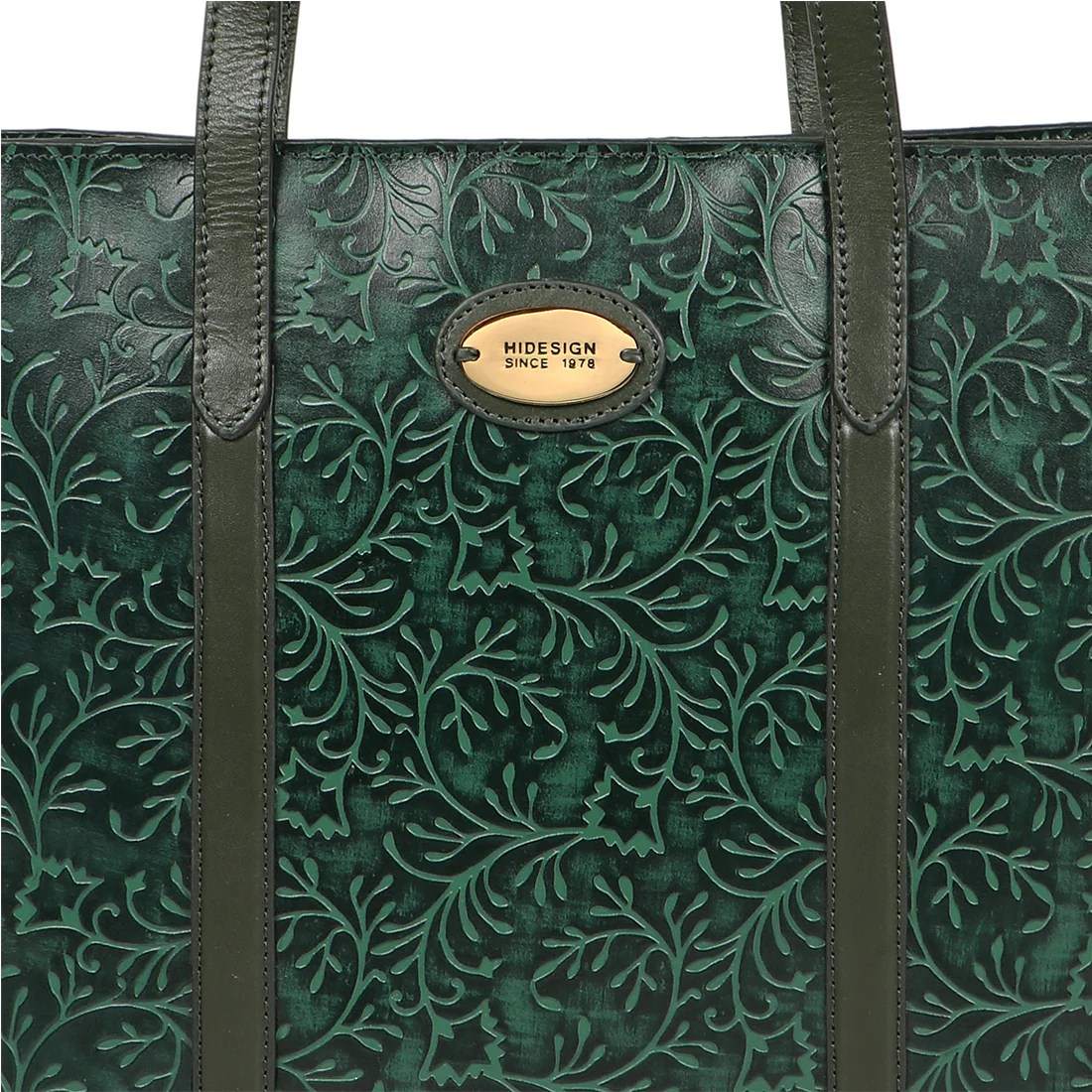 Santos 02 Green Leather Tote Bag - Image 5