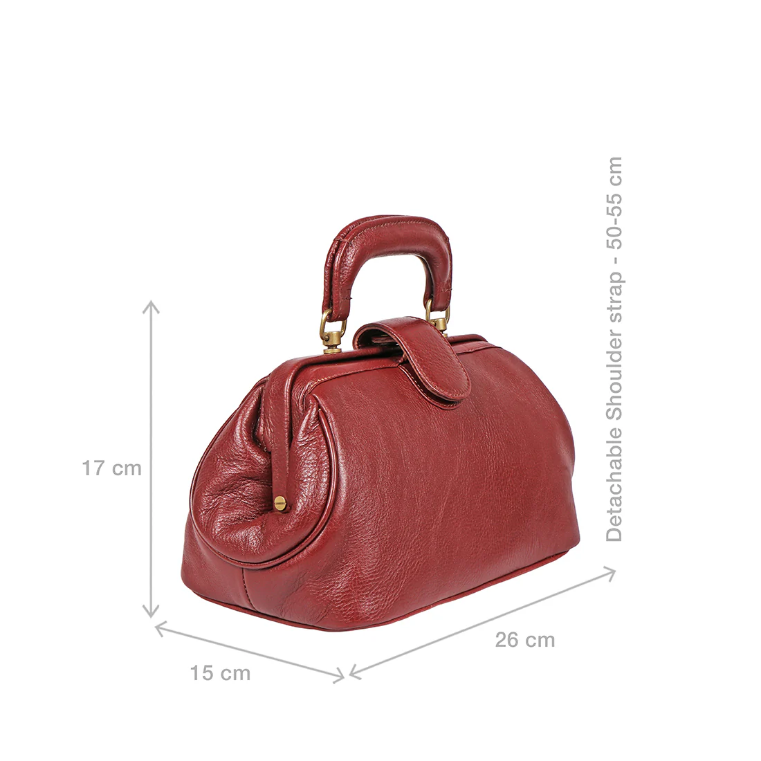 Sasha Red Leather Satchel - Image 2