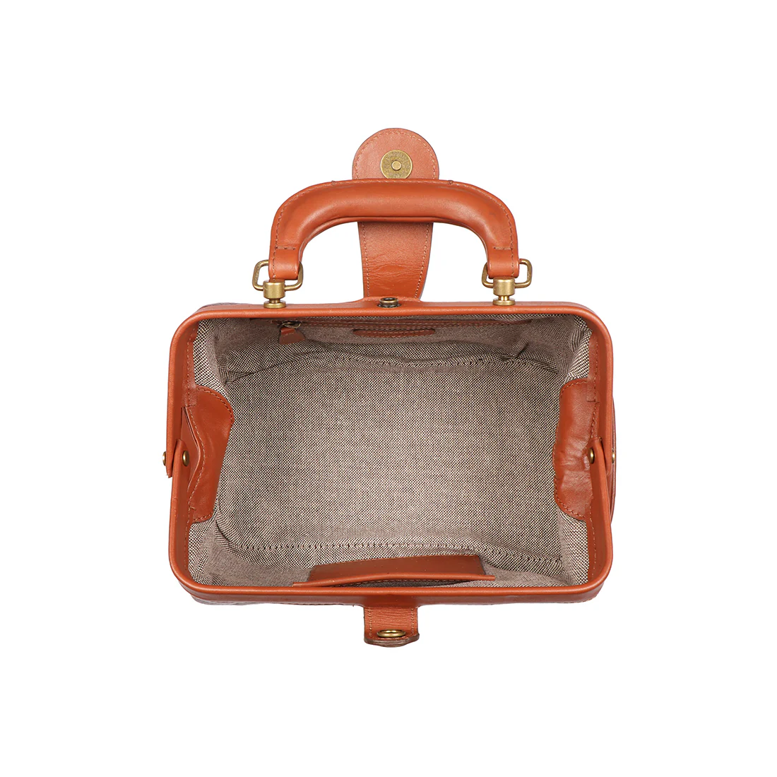 Sasha Tan Leather Satchel - Image 6
