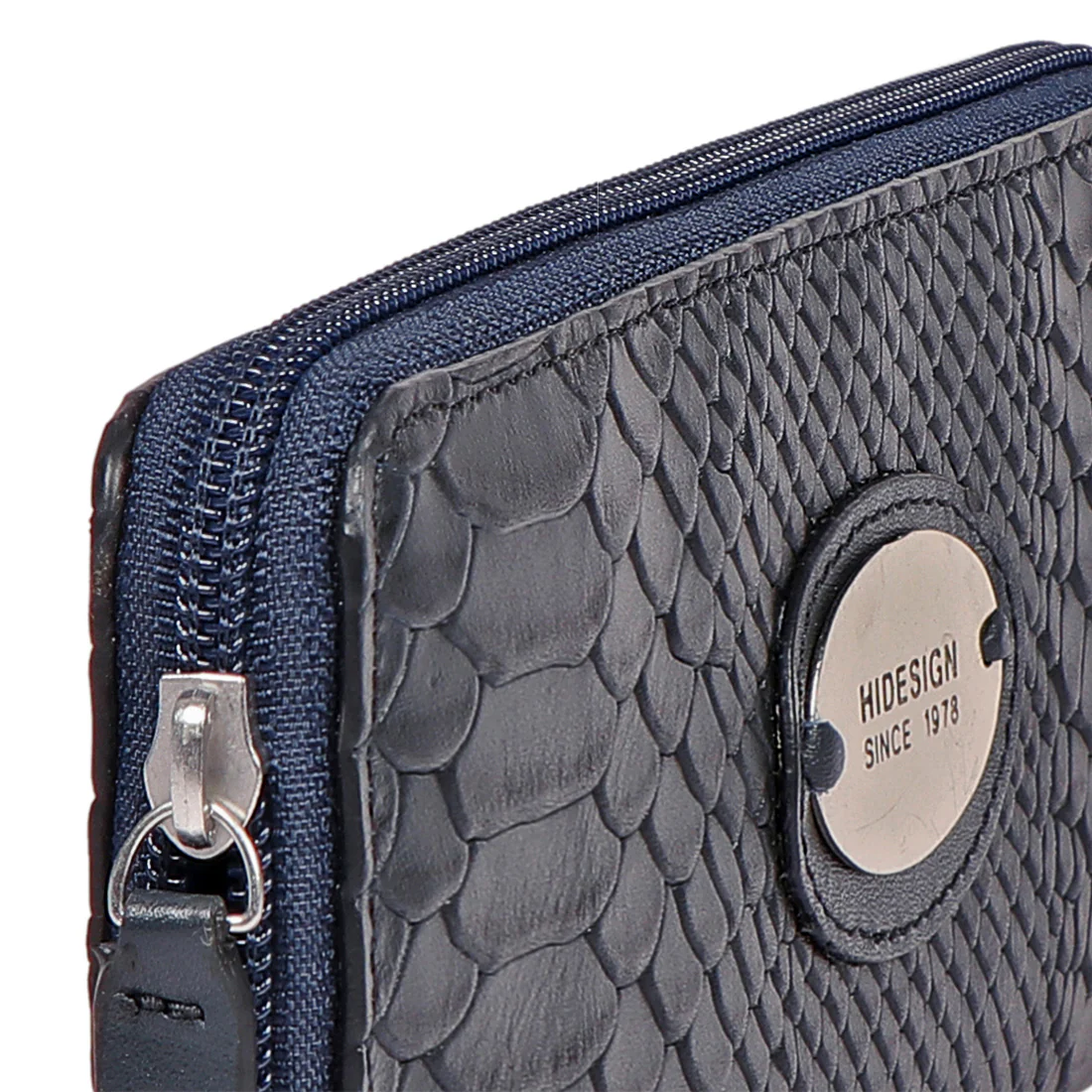 Sauta Fe W6 Blue Leather Zip Around Wallet - Image 4