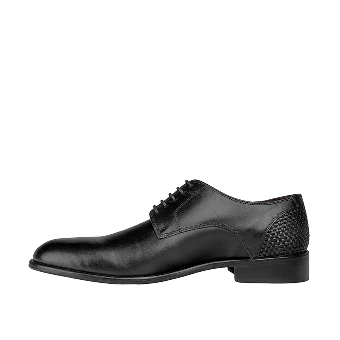 Saville Men's Black Leather Derby Shoes - Image 2