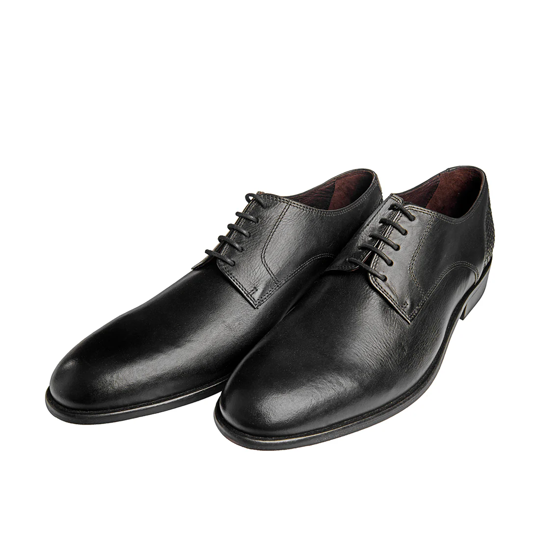 Saville Men's Black Leather Derby Shoes - Image 5