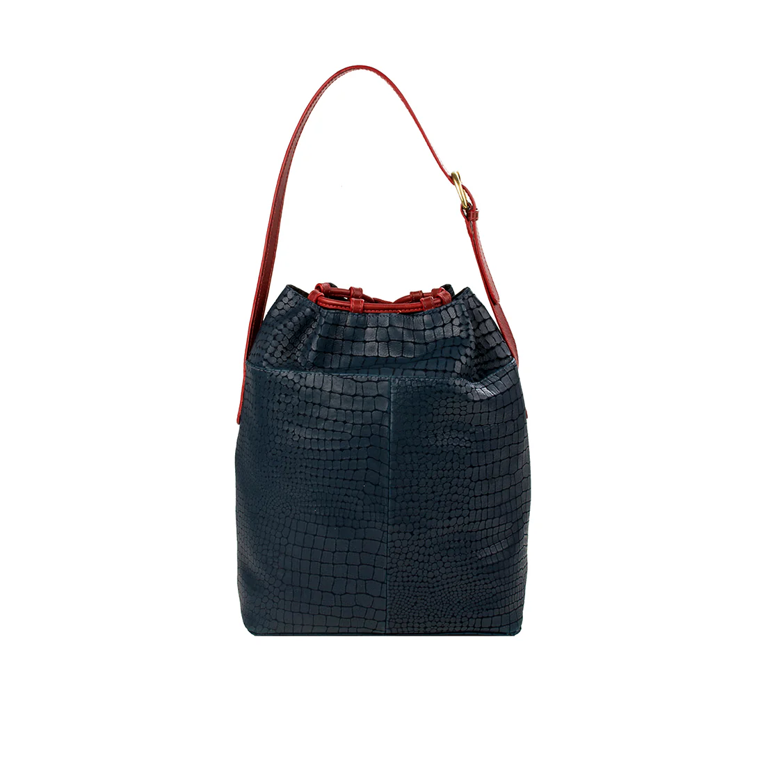 Sb Shea Blue Leather Draw String Bag - Image 3