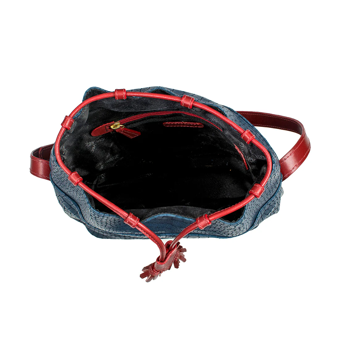 Sb Shea Blue Leather Draw String Bag - Image 4