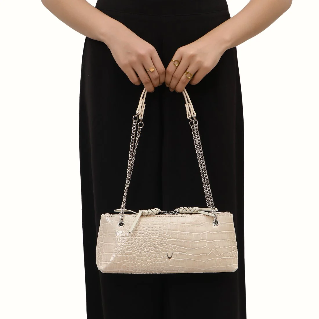 Schiphol-01 White Leather Shoulder Bag - Image 2