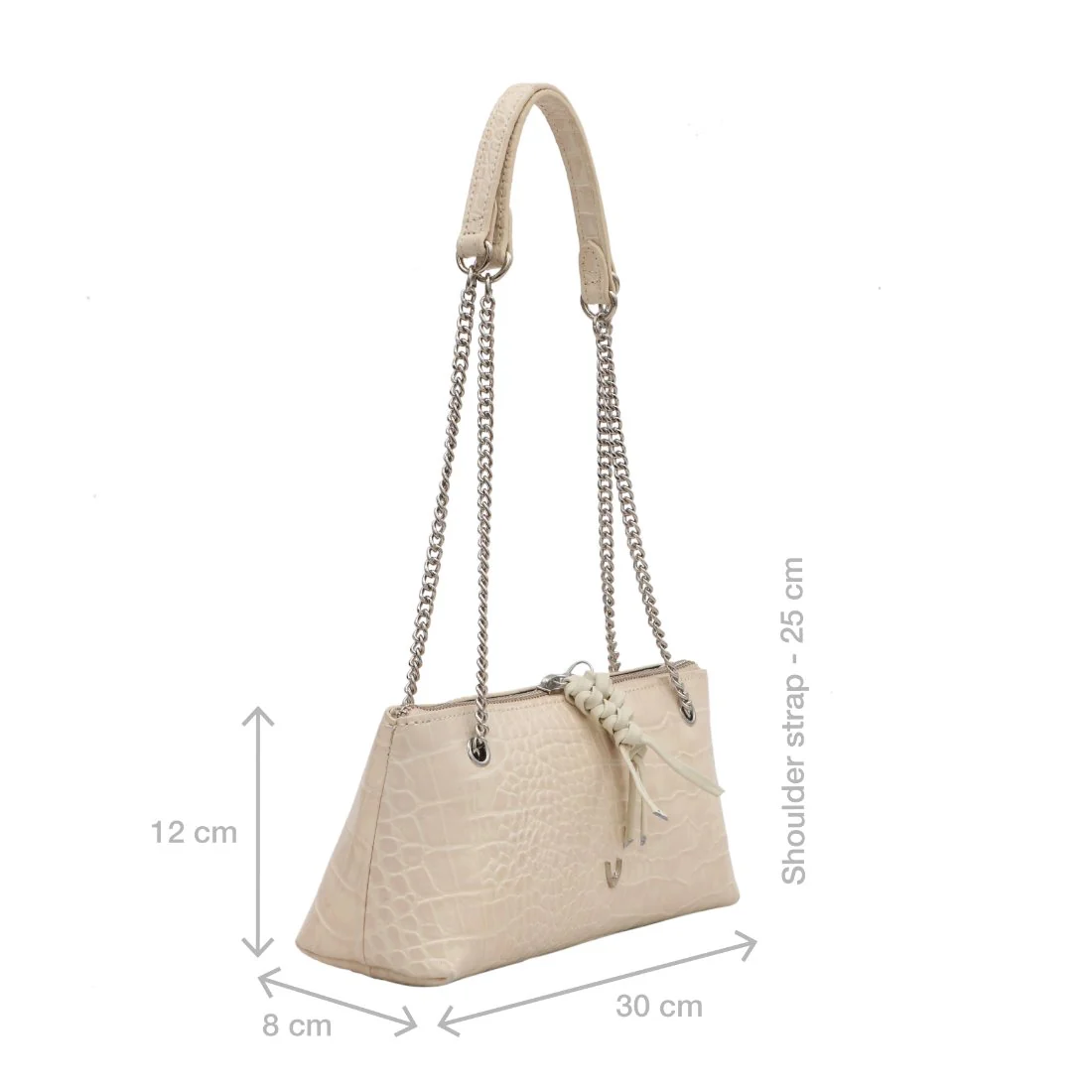 Schiphol-01 White Leather Shoulder Bag - Image 3
