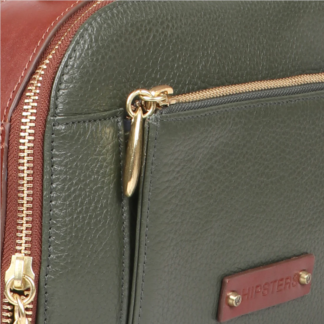 Scooter 01 Green Leather Sling Bag - Image 6