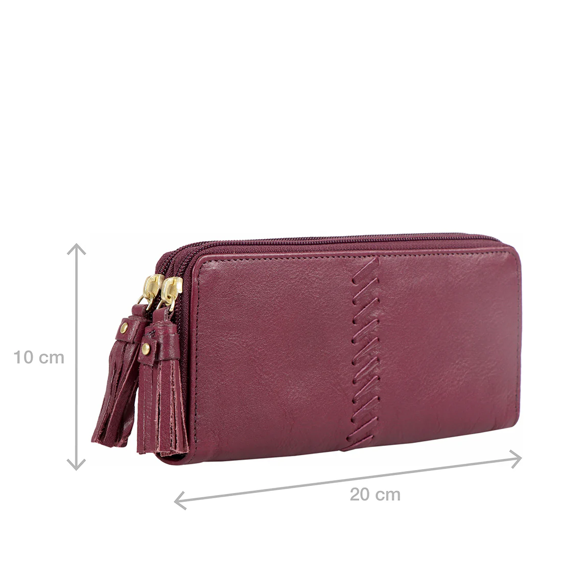 Sebbie W2 Purple Leather Double Zip Around Wallet - Image 2