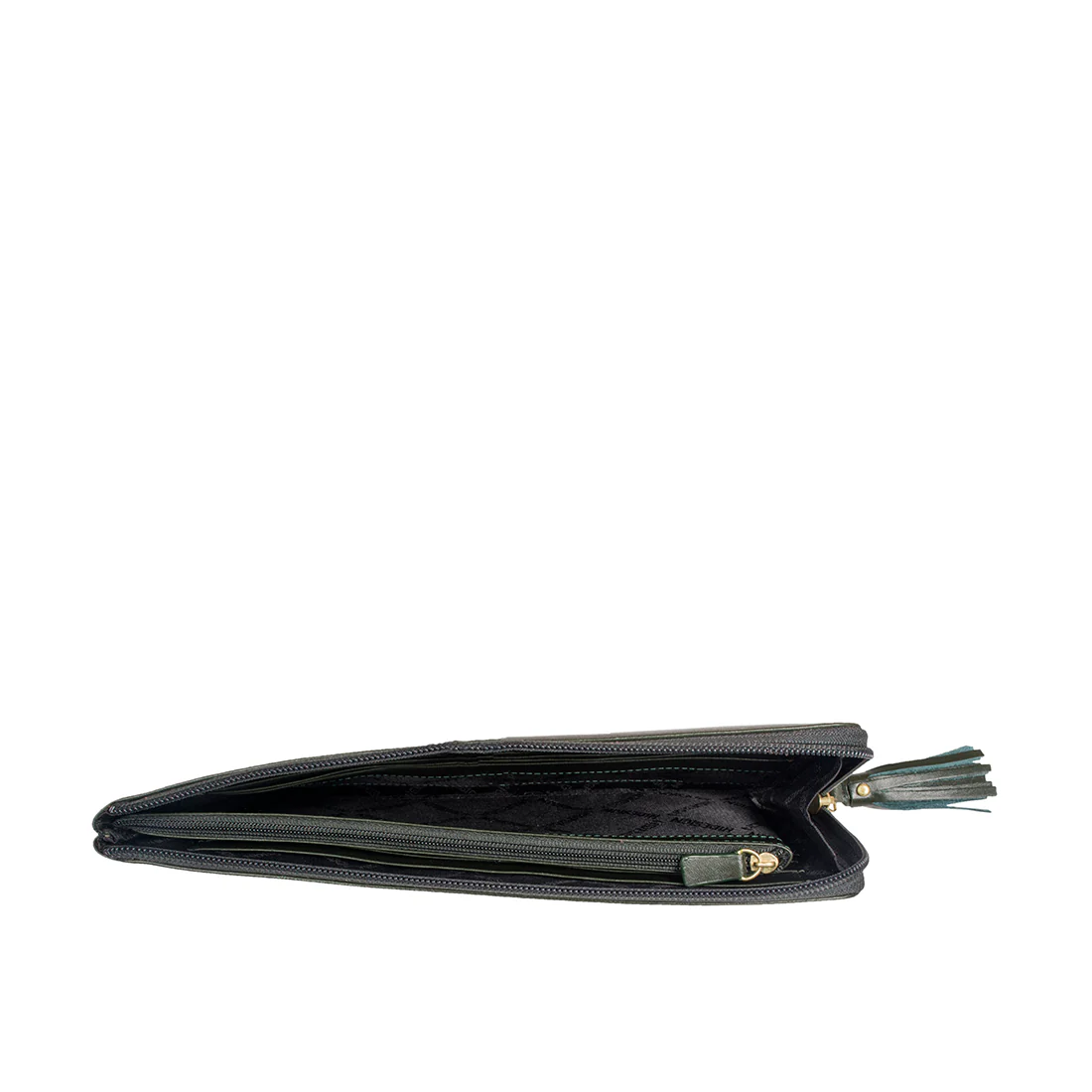 Sebbie W3 Green Leather Zip Around Wallet - Image 4