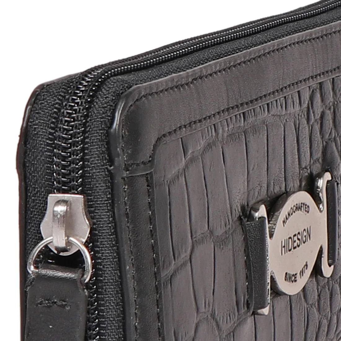 Selena W1 Black Leather Zip Around Wallet - Image 5