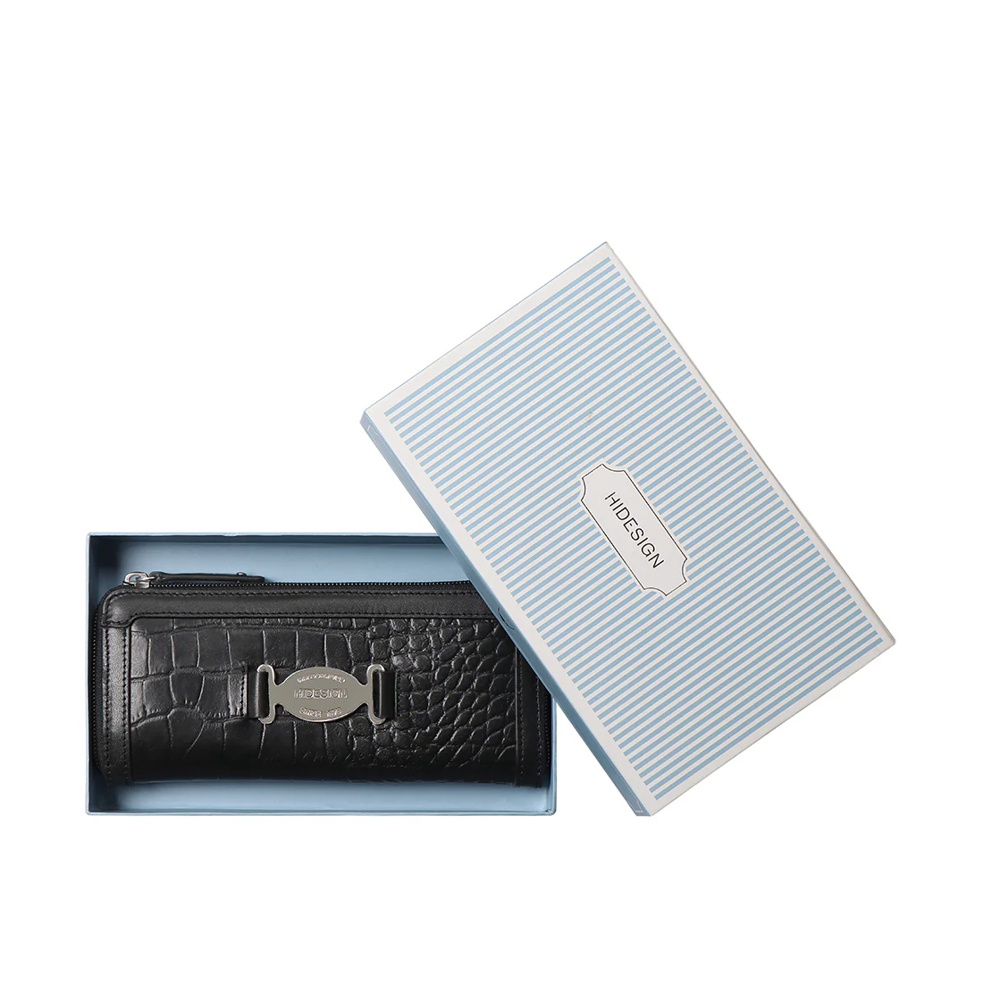 Selena W1 Black Leather Zip Around Wallet - Image 7