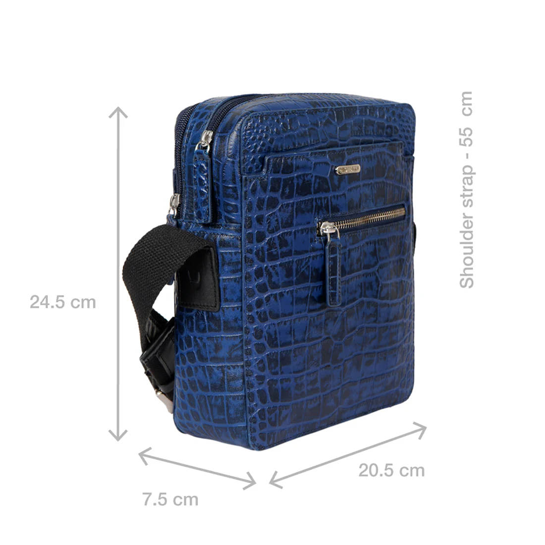 Serge 01 Blue Leather Crossbody - Image 3