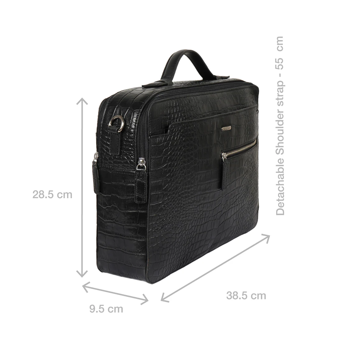 Serge 02 Black Leather Briefcase - Image 3