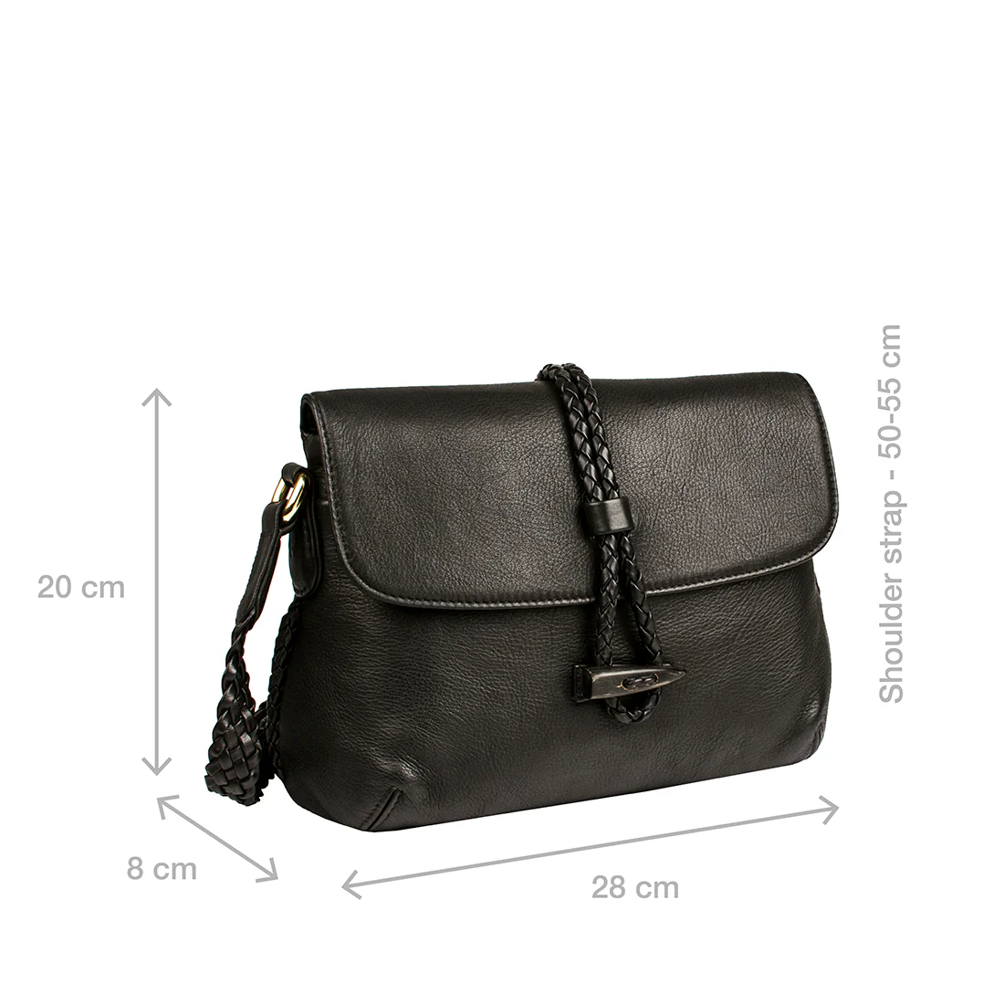 Sevruga Black Leather Crossbody - Image 3