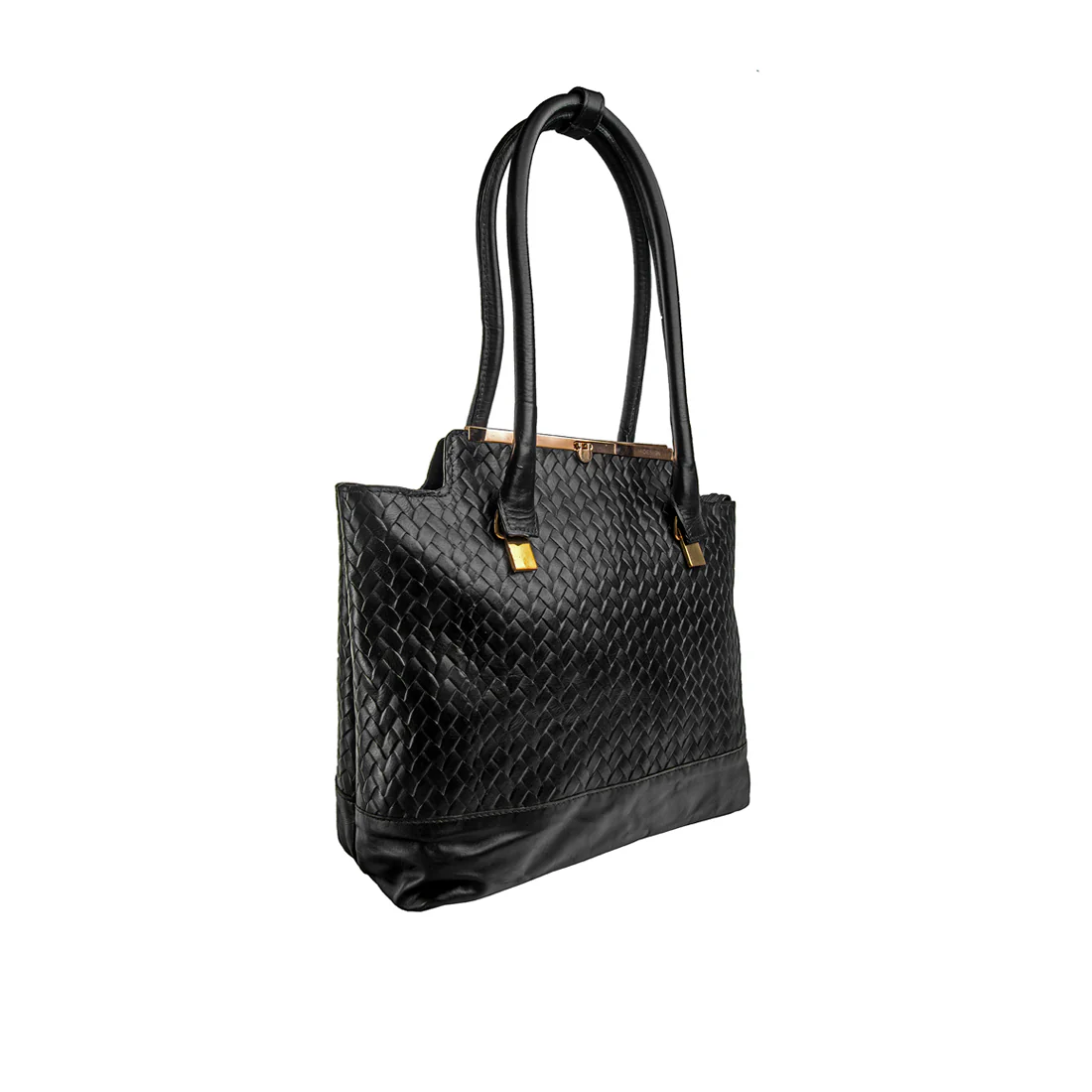 Shinjuku 01 Black Leather Tote Bag - Image 2