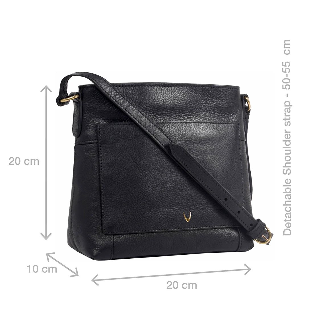 Sierra 01 Black Leather Sling Bag - Image 2