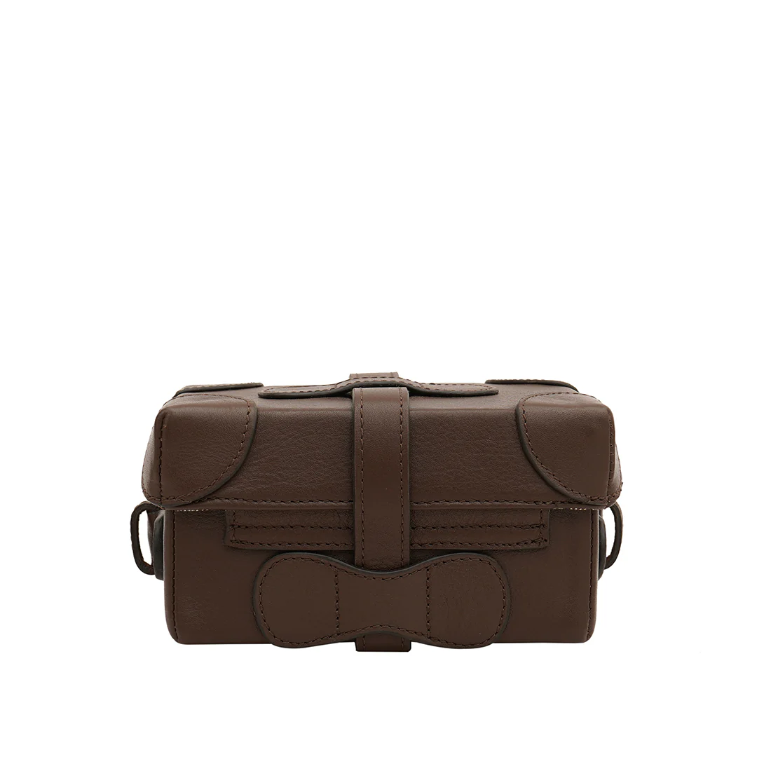 Small Boxy Brown Leather Sling Bag - Image 4