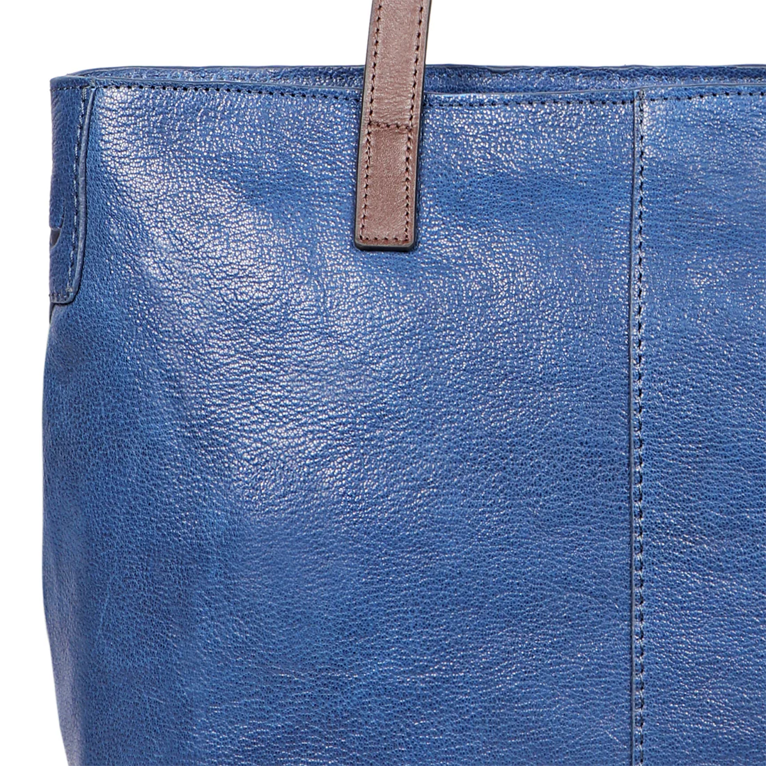 Sonoma 01 Blue Leather Tote Bag - Image 4