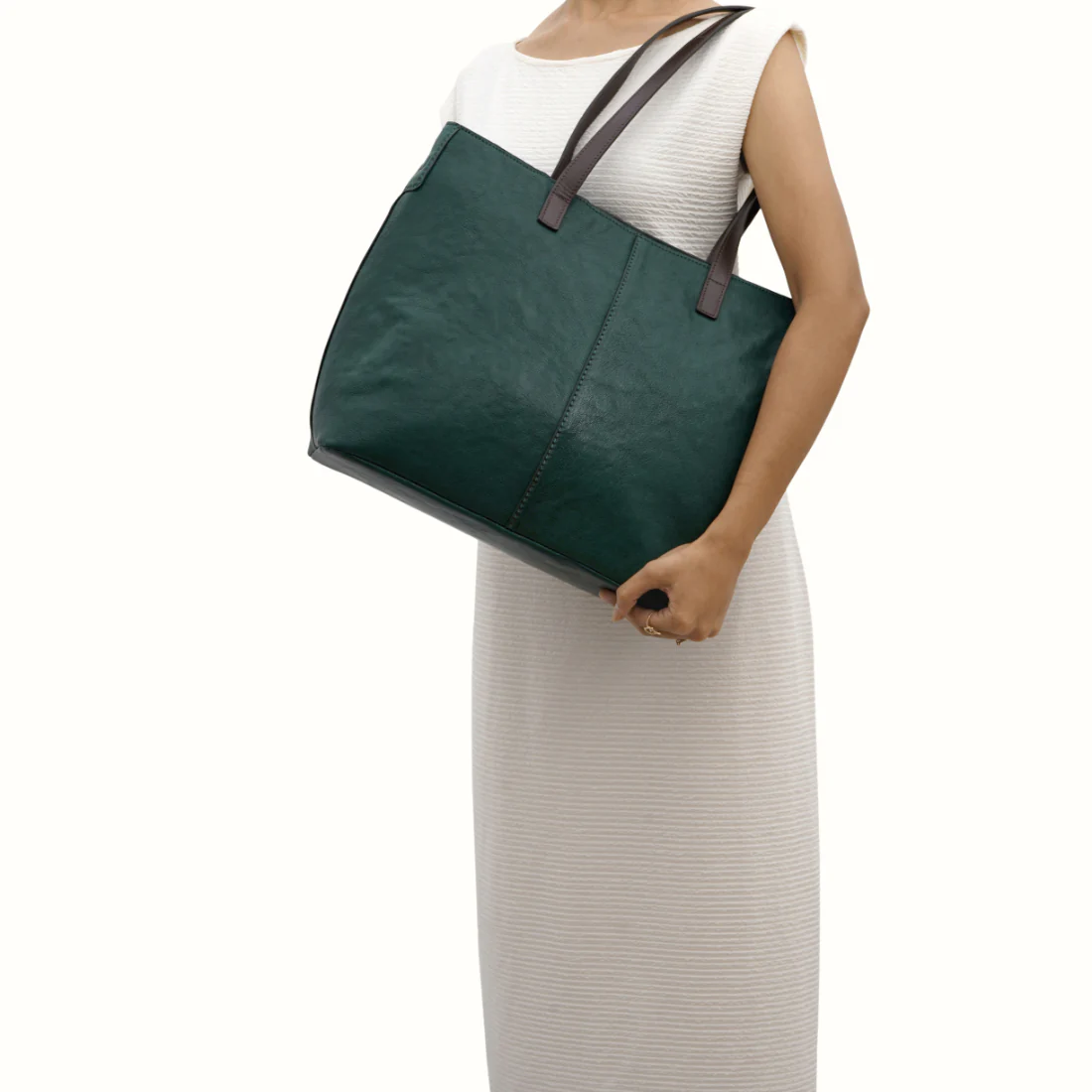 Sonoma 01 Green Leather Tote Bag - Image 6